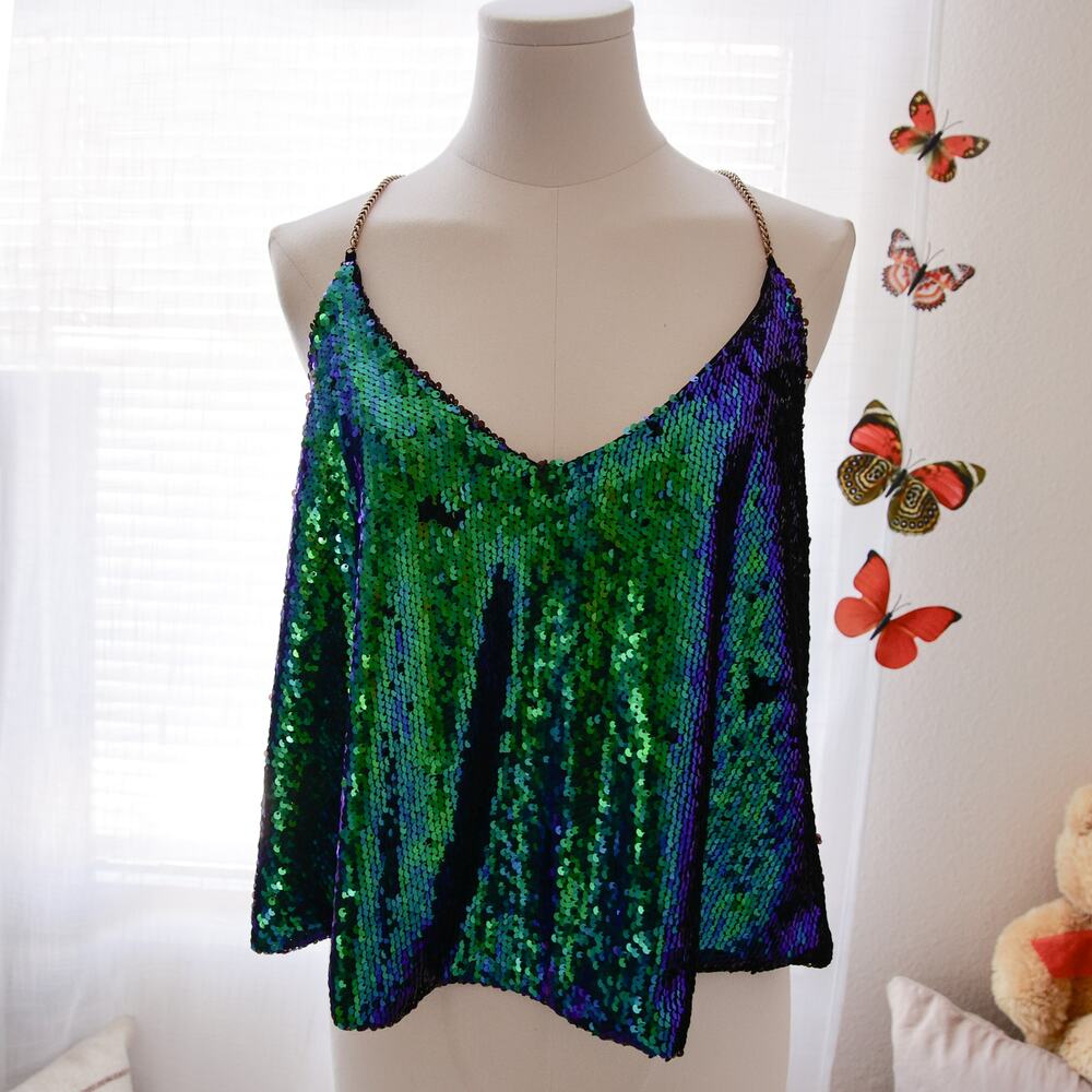 Alythea Y2k Inspired Sequin Mermaid cami top size S/M